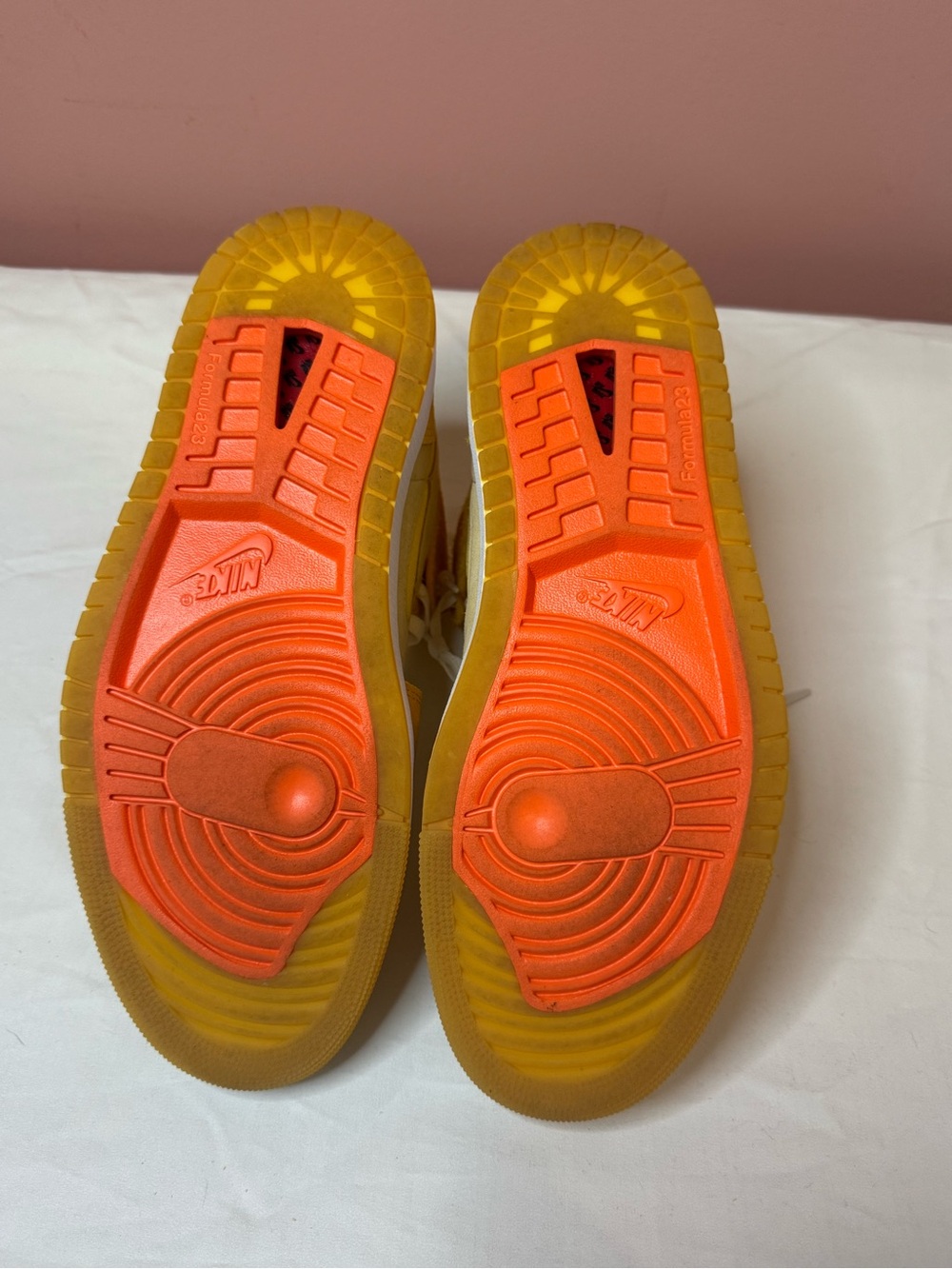 Nike Air Jordan 1 ZM Air CMFT 2 high top Yellow and Tan Suede Sneakers - Picture 10 of 12